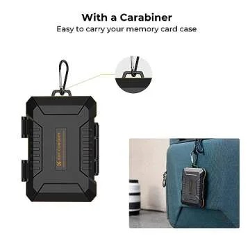 K&F Concept Memory Card Case with 25 Slots, Anti-Shock Carrying Case for 4 SD Cards, 4 CF Cards or 4XQDs, 4 CFexpress Cards, 12 Micro SD (TF) Cards, 2 Nano SIM, 2 Micro SIM and 1 SIM Card