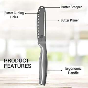 Simple preading Magic Butter Knife Spreader and Curler - Complete Your Kitchen Knives Set, Curl Your...