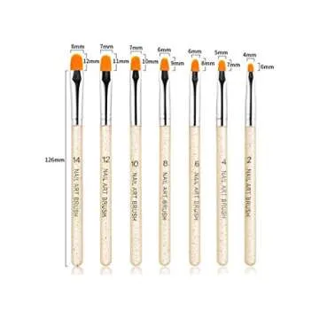 Aoshang 7Pcs UV Gel Nail Brush Set - Precision Nail Art Tools