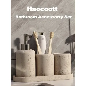 Modern 5PCS Bathroom Accessory Set with Soap Dispenser & More