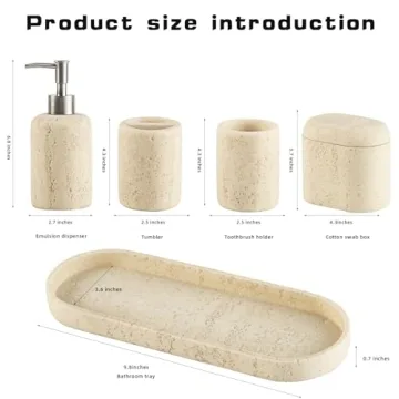 Modern 5PCS Bathroom Accessory Set with Soap Dispenser & More