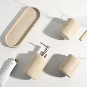 Modern 5PCS Bathroom Accessory Set with Soap Dispenser & More