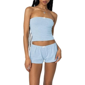 Yuemengxuan Women Y2k 2 Piece Outfits Set - Summer Lounge & Party Wear