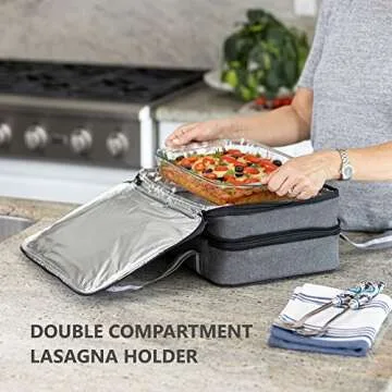 Stack Store Plus More Insulated Casserole Carrier for Hot or Cold Food, Lasagna Holder for Picnic, P...