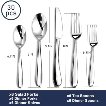 STILLOYE 30-Piece Premium Stainless Steel Silverware Set