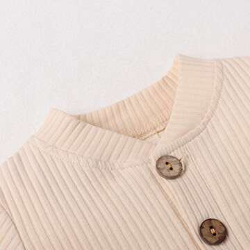 Ledy Champswiin Winter Newborn Baby Boy Girl Clothes Set Ribbed Outfits Unisex Infant Solid Long Sleeve Tops Pants 2PCS