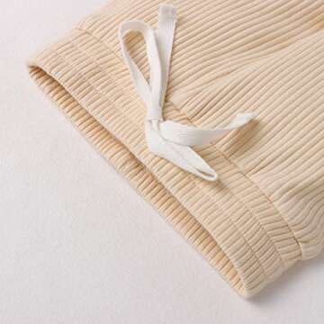 Ledy Champswiin Winter Newborn Baby Boy Girl Clothes Set Ribbed Outfits Unisex Infant Solid Long Sleeve Tops Pants 2PCS