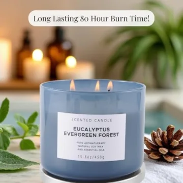 Eucalyptus Evergreen Forest 3 Wick Candle for Relaxation