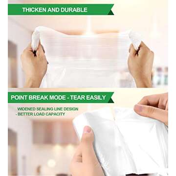 FORID Medium Clear Trash Bags 330 Count - 8 Gallon Liners