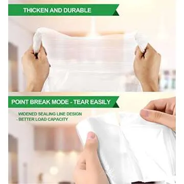 FORID Medium Clear Trash Bags 330 Count - 8 Gallon Liners