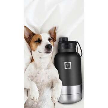 IRON °FLASK Portable Dog Water Bottle & Bowl - All-in-One Travel Accessories Pet Food & Liquids for...