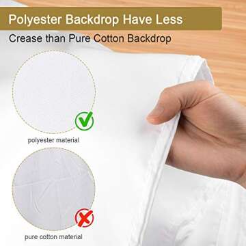 UTEBIT White Photo Backdrop White Photography Polyester Background Thicken Chromakey Cloth Collapsib...