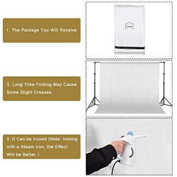 UTEBIT White Photo Backdrop White Photography Polyester Background Thicken Chromakey Cloth Collapsible for Photoshoot YouTube Video Studio Booth Shooting (10x12ft, White)