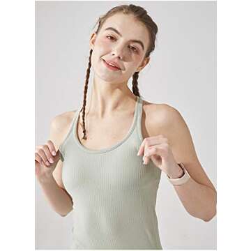 Yoga Racer Back Tank Top for Women with Built in Bra,Women's Padded Sports Bra Fitness Workout Runni...