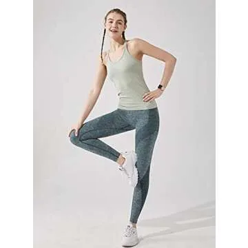 Yoga Racer Back Tank Top for Women with Built in Bra,Women's Padded Sports Bra Fitness Workout Running Shirts (Grayish Green, Medium)