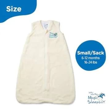Baby Merlin's Magic Dreamsack - Microfleece Wearable Blanket Baby Sleep Sack - Transition Sleep Sack for 6-12 Months Babies - Promotes Restful Sleep and Liberty of Movement - Cream
