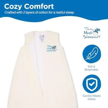 Baby Merlin's Magic Dreamsack - Microfleece Wearable Blanket Baby Sleep Sack - Transition Sleep Sack for 6-12 Months Babies - Promotes Restful Sleep and Liberty of Movement - Cream