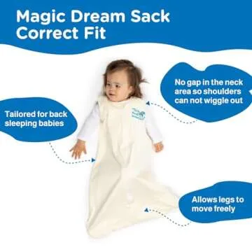 Baby Merlin's Magic Dreamsack - Microfleece Wearable Blanket Baby Sleep Sack - Transition Sleep Sack for 6-12 Months Babies - Promotes Restful Sleep and Liberty of Movement - Cream