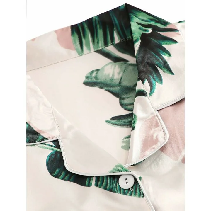 Stylish Women's Notch Collar Pajama Set