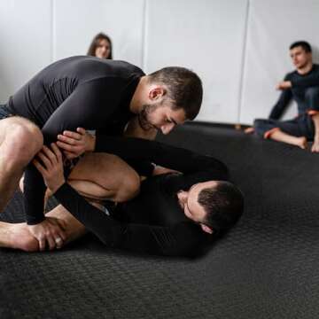 BalanceFrom Puzzle Exercise Mat with EVA Foam Interlocking Tiles for MMA, Exercise, Gymnastics and Home Gym Protective Flooring, 3/4" Thick, 96 Square Feet, Black