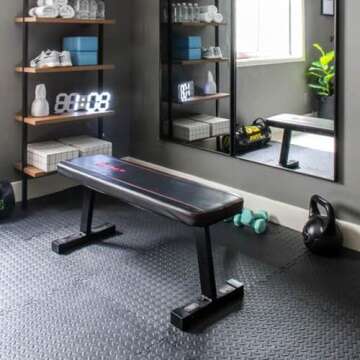 BalanceFrom Puzzle Exercise Mat with EVA Foam Interlocking Tiles for MMA, Exercise, Gymnastics and Home Gym Protective Flooring, 3/4" Thick, 96 Square Feet, Black