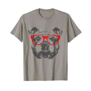 English Bulldog Sunglasses T-Shirt for Dog Lovers