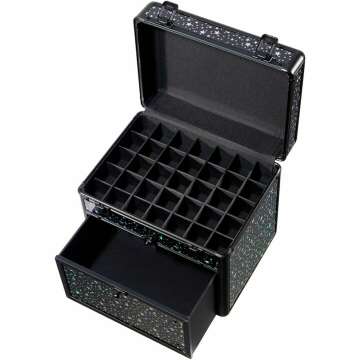 Nail Polish Travel Case with Drawer and Dividers
