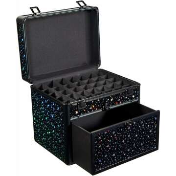 Nail Polish Travel Case with Drawer and Dividers