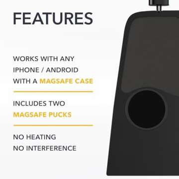 TWRAPS Dual Wireless Charging Pad for Ford Mustang Mach-E, Magnetic Charger for iPhone 15 14 13 12 C...