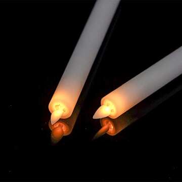 Eldnacele Flameless Flickering Taper Candles with Remote and Timer, Window Candles Warm Real Wax Unscented 9.5”2 Pack Ivory for Home Wedding Party Christmas Decoration