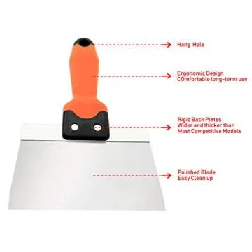 ZZHXSM Degreasing Blade Stainless Steel Putty Knife 6" Stainless Steel Putty Scraper Cleaning Scraper for Taping Paint Wall Floor Tile Windows