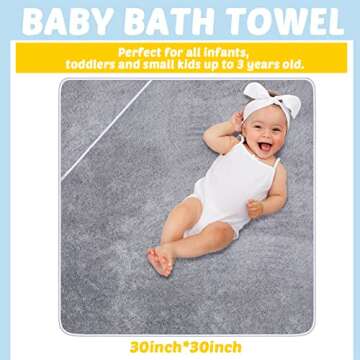 Chumia 6 Pack Baby Bath Towel, Coral Fleece Soft Absorbent Hooded Towel for Newborns, Toddlers, and ...