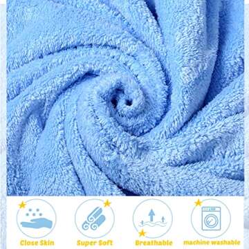 Chumia 6 Pack Baby Bath Towel, Coral Fleece Soft Absorbent Hooded Towel for Newborns, Toddlers, and Kids, 30 x 30 Inch