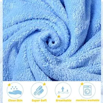 Chumia 6 Pack Baby Bath Towel, Coral Fleece Soft Absorbent Hooded Towel for Newborns, Toddlers, and Kids, 30 x 30 Inch