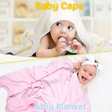 Chumia 6 Pack Baby Bath Towel, Coral Fleece Soft Absorbent Hooded Towel for Newborns, Toddlers, and Kids, 30 x 30 Inch