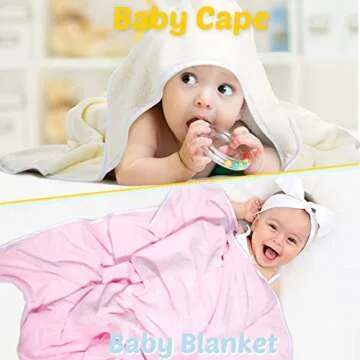 Chumia 6 Pack Baby Bath Towel, Coral Fleece Soft Absorbent Hooded Towel for Newborns, Toddlers, and Kids, 30 x 30 Inch