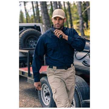 5.11 Tactical Taclite Pro Long Sleeve Work Shirt, Poly-Cotton Fabric, Teflon Finish, White, Medium, Style 72175