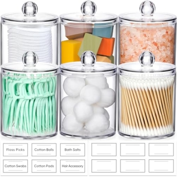 AOZITA 18-Piece Qtip Holder Set - Stylish Organization Solution