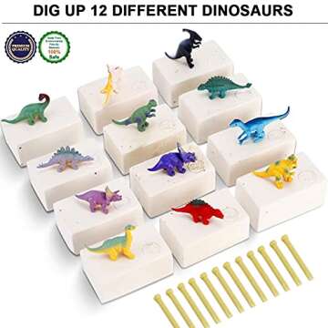 12 Pack Dinosaur Excavation Kits: Fun STEM Learning for Kids