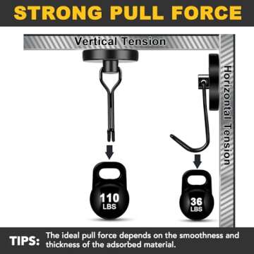 MIKEDE Heavy Duty Swivel Magnetic Hooks for Home