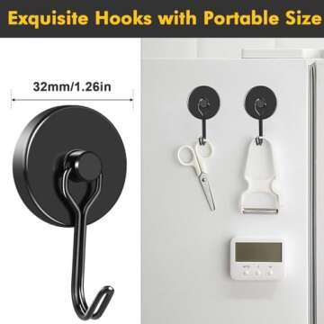 MIKEDE Heavy Duty Swivel Magnetic Hooks for Home