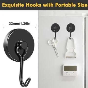 MIKEDE Heavy Duty Swivel Magnetic Hooks for Home
