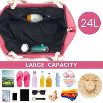 Canvas Tote Bags Gifts for Women Wife Girlfriend Mother Ladies Her Large Waterproof Carry On Bag with Zipper Pockets for Birthday Anniversary Galentines Day Present for Beach Travel Shopping Work