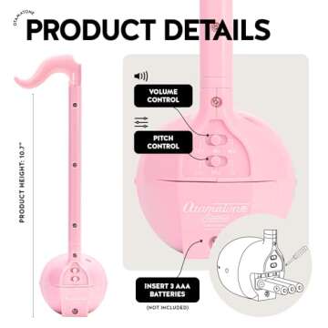 Otamatone Japanese Electronic Musical Instrument Portable Music Synthesizer from Japan by Maywa Denki Studio Award Winning, Educational Fun Gift for Children, Teen & Adults - Strawberry