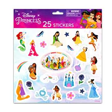 Disney Princess Pens Bulk - 12 Pk Bundle Princess Pens for Girls, Stickers, Bookmark, and More Princess Stationery Sets for Girls