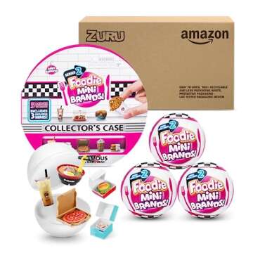 Mini Brands Mini Foodies Series 2 Collector Kit (3 Pack + Collector Case) by ZURU, Mystery Capsule R...