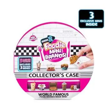 Mini Brands Mini Foodies Series 2 Collector Kit (3 Pack + Collector Case) by ZURU, Mystery Capsule Real Miniature Brands Collectable Toy, Collectibles, Fast Food Toys and Shopping Accessories