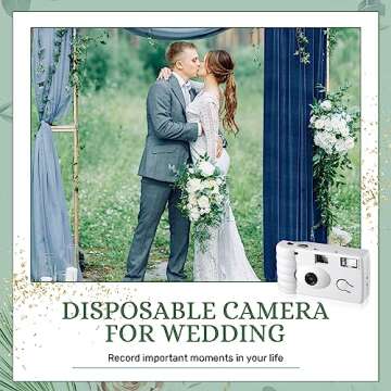 Treela 4 Pack Disposable Camera for Wedding 35mm Film Single Use Camera with Flash Disposable Cameras One Time Camera for Wedding Anniversary Happy New Year Camp Party Supply(Simple Style)