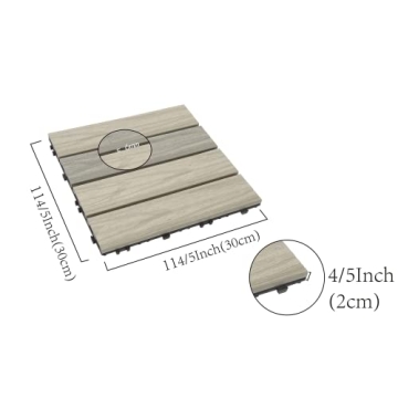 Buimpome Wood-Plastic Outdoor Flooring Tiles 3D Organic
