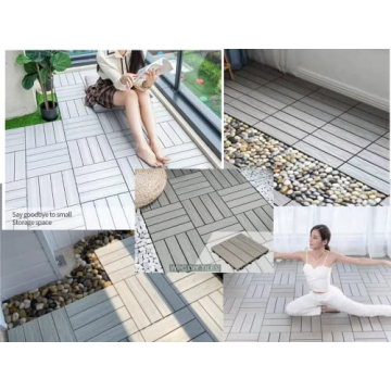 Buimpome Wood-Plastic Outdoor Flooring Tiles 3D Organic